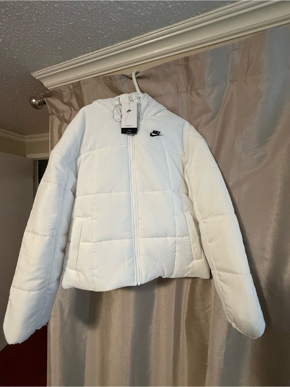 Nike White Quilted Puffer Jacket